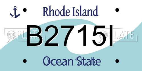 B2715I Rhode Island License Plate