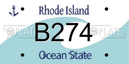 B274 Rhode Island License Plate
