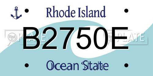 B2750E Rhode Island License Plate