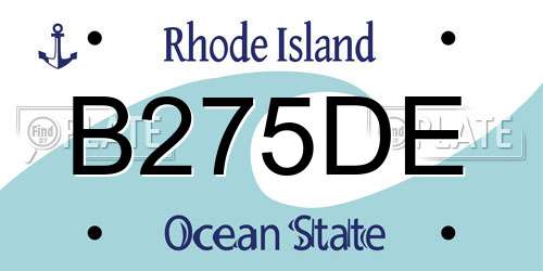 B275DE Rhode Island License Plate
