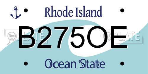 B275OE Rhode Island License Plate