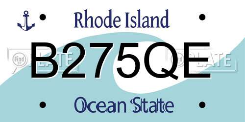 B275QE Rhode Island License Plate