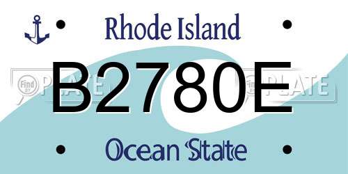 B2780E Rhode Island License Plate