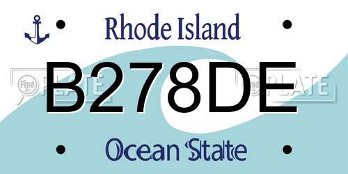B278DE Rhode Island License Plate