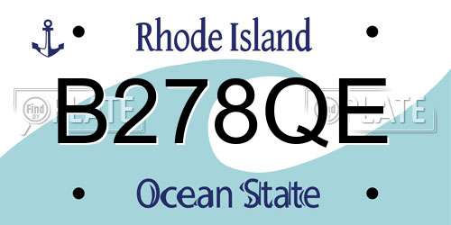 B278QE Rhode Island License Plate