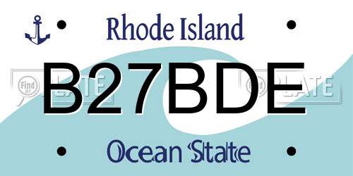 B27BDE Rhode Island License Plate