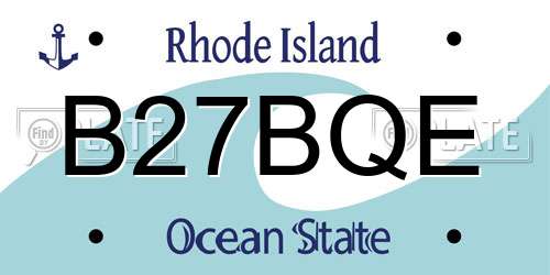 B27BQE Rhode Island License Plate