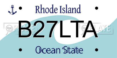 B27LTA Rhode Island License Plate