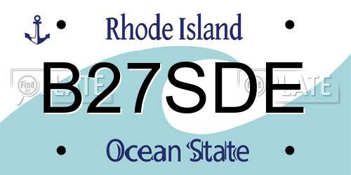 B27SDE Rhode Island License Plate