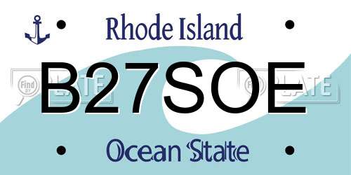 B27SOE Rhode Island License Plate