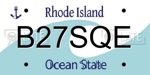 B27SQE Rhode Island License Plate