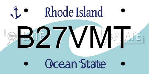 B27VMT Rhode Island License Plate