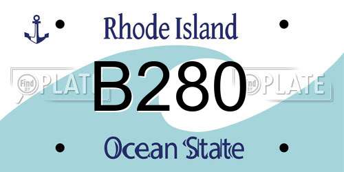 B280 Rhode Island License Plate