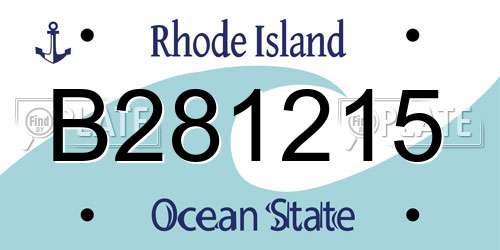 B281215 Rhode Island License Plate