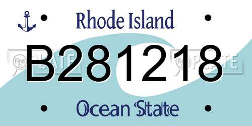 B281218 Rhode Island License Plate
