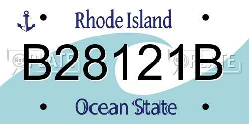 B28121B Rhode Island License Plate