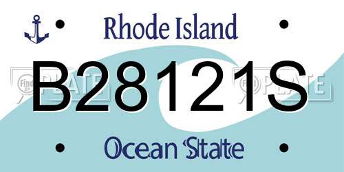 B28121S Rhode Island License Plate