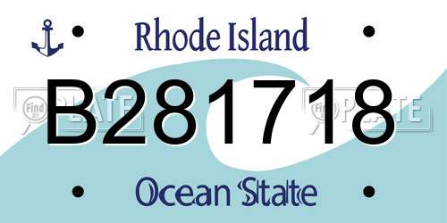 B281718 Rhode Island License Plate