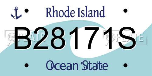 B28171S Rhode Island License Plate