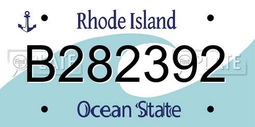 B282392 Rhode Island License Plate