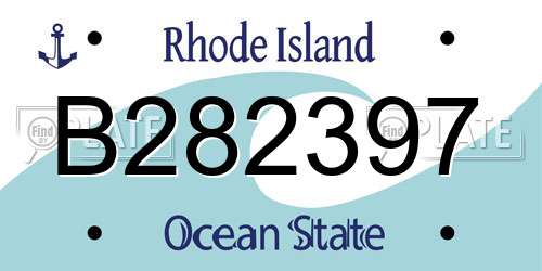 B282397 Rhode Island License Plate