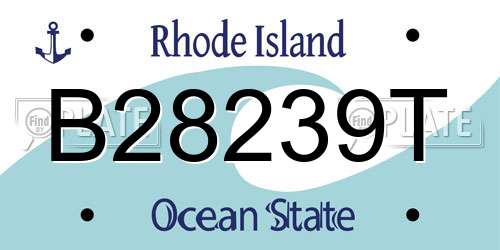 B28239T Rhode Island License Plate