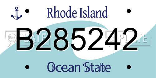 B285242 Rhode Island License Plate