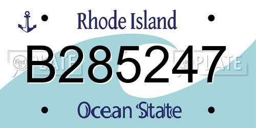 B285247 Rhode Island License Plate