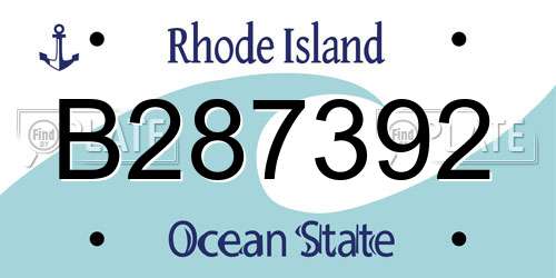 B287392 Rhode Island License Plate