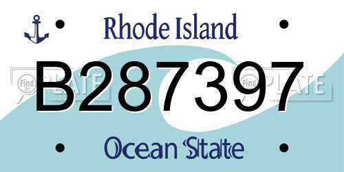 B287397 Rhode Island License Plate