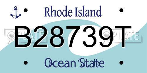 B28739T Rhode Island License Plate