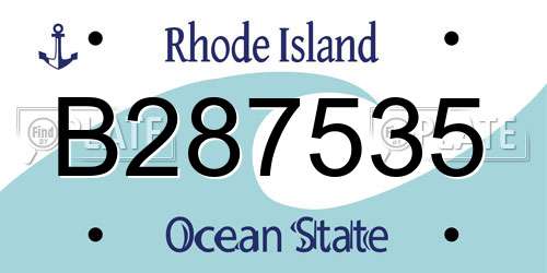 B287535 Rhode Island License Plate