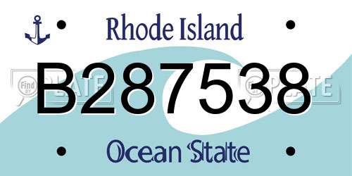 B287538 Rhode Island License Plate