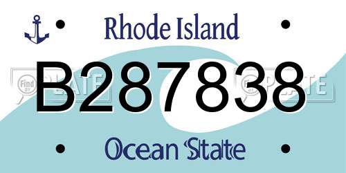 B287838 Rhode Island License Plate