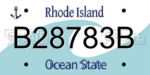 B28783B Rhode Island License Plate