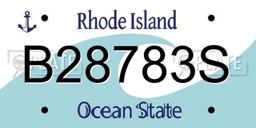 B28783S Rhode Island License Plate
