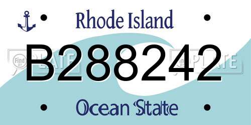B288242 Rhode Island License Plate