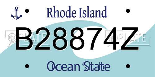 B28874Z Rhode Island License Plate