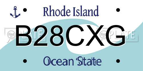 B28CXG Rhode Island License Plate