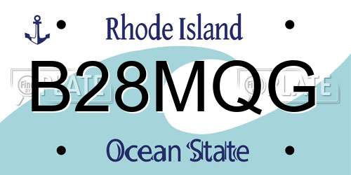 B28MQG Rhode Island License Plate