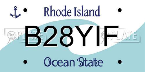 B28YIF Rhode Island License Plate