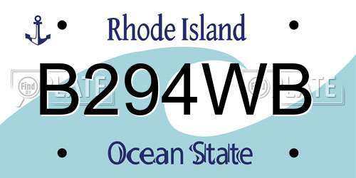 B294WB Rhode Island License Plate