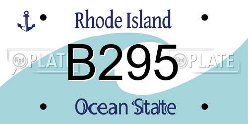 B295 Rhode Island License Plate