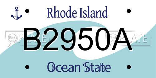 B2950A Rhode Island License Plate