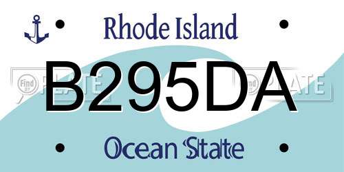B295DA Rhode Island License Plate