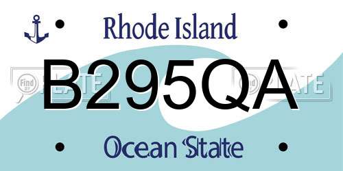 B295QA Rhode Island License Plate