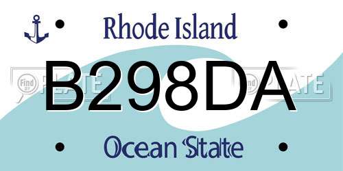 B298DA Rhode Island License Plate