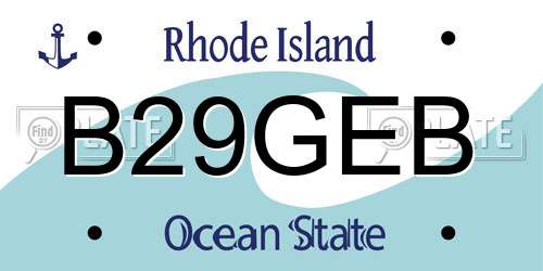 B29GEB Rhode Island License Plate