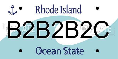 B2B2B2C Rhode Island License Plate