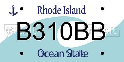 B310BB Rhode Island License Plate